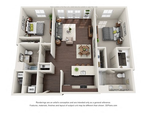 Kelmscott Park's B2 two bedroom apartment floor plan
